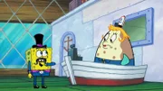 L-R: SpongeBob, Mrs. Puff
