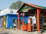 Historische Shea's Tankstelle an der Route 66 in Springfield, Illinois.