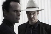 Cast: Walton Goggins as Boyd Crowder, Timothy Olyphant as Raylan Givens.