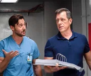 L-R: Dr. Max Goodwin (Ryan Eggold), Sgt. Todd Benson (Darren Pettie).