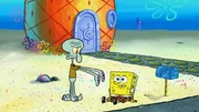 L-R: Squidward, SpongeBob