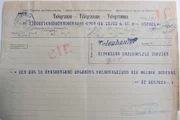 Das Telegramm, dass Schreck nach seiner Flucht nach Zürich schickte.