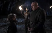L-R:  Tyrion Lannister (Peter Dinklage) and Lord Varys (Conleth Hill)