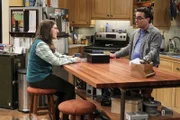 Als die Beziehung von Sheldon und Amy (Mayim Bialik, l.) auf der Kippe steht, versucht Leonard (Johnny Galecki, r.), sie zu bearbeiten. Schließlich hat auch er ein überaus großes Interesse daran, dass Sheldon bei Amy bleibt ...