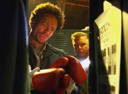 Warrick (Gary Dourdan, l.) und Grissom (William Petersen) sind auf der richtigen Spur: Die Boxhandschuhe liefern einen wichtigen Beweis...