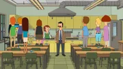 Tina freut sich, als Bob (4.v.r.) sich bereiterklärt, als Hauswirtschaftslehrer einzuspringen. Er baut in Kürze ein voll funktionierendes Restaurant ins Klassenzimmer - doch leider kommt es nach und nach zu Spannungen zwischen Vater und Tochter ...