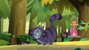 Unter die bösartigen Katzen hat sich der riesige böse Kater Vipkrad (vorne) gemischt. Prinzessin Aria (hinten) ist besorgt.