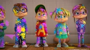 L-R: Theodore, Simon, Alvin, Eleanor und Jeanette
