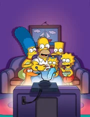 (28. Staffel) - Die Simpsons sind eine nicht alltägliche Familie: Maggie (M.), Marge (l.), Lisa (r.), Homer (2.v.l.) und Bart (2.v.r.) ...