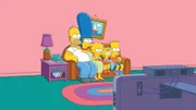 L-R: Homer, Marge, Lisa, Maggie, Bart
