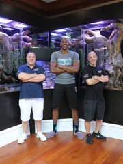 Wayde, Brett and Dwight strike a pose with the tank.