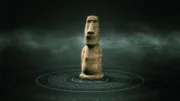 CGI einer Moai Statue.