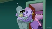 Sollte Benders (l.) Affäre mit der Frau des Roboter-Mafiabosses (r.) auffliegen, droht ihm ein Systemabsturz ...