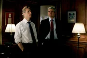 LAW & ORDER -- "Calling Home" Episode 18001 -- Pictured: (l-r) Linus Roche as A.D.A. Michael Cutter, Sam Waterston as Executive Assistant District Attorney Jack McCoy -- NBC Photo: Will Hart