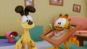 Garfield fürchtet sich vor dem Nachbarsjungen Nathan, der sich in einen Geist verwandelt hat.