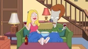 L-R: Francine Smith (voiced by Wendy Schaal),  Roger (voiced by Seth MacFarlane)