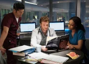 -- "Natural History" Episode 202 -- Pictured: (l-r) Brian Tee as Ethan Choi, Nick Gehlfuss as Will Halstead, Yaya DaCosta as April Sexton -- (Photo by: Elizabeth Sisson/NBC)