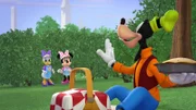 L-R:  Daisy Duck,  Minnie Mouse,  Goofy.