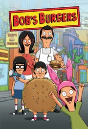 (1. Staffel) - Bob's Burgers: Bob (hinten r.), Linda (hinten l.), Louise (vorne r.), Gene (vorne M.) und Tina (vorne l.) ...