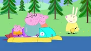 v.li.: Peppa Pig, George Pig, Daddy Pig, Mummy Pig, Miss Rabbit