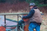Matt Brown with a Bush Sawmill.