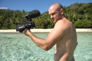 Ed Stafford filming himself walking onto the island for the first time