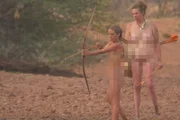 L-R: Makani and Kate with bows and arrows
