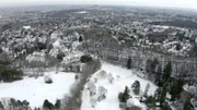 Drohnenbild, Schnee in Wien.