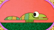 Ein Krokodil auf der Schmusedecke