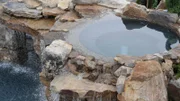 Completed hot tub and part of grotto