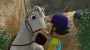 Pferde spüren die Gefühle ihrer Reiter sehr genau. Das Tier hat Mandys Angst gespürt, doch sie schafft es das Pferd zu beruhigen.