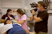 The Dr. Pimple Popper Crew films Dr. Sandra Lee and Medical Assistant Val performing surgery on Hilda's face.