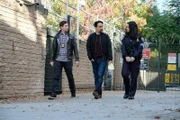 (v.l.n.r.) Jake Peralta (Andy Samberg); David Santiago (Lin-Manuel Miranda); Amy Santiago (Melissa Fumero)