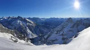 Alpenpanorama von der Karwendelspitze in Richtung Süden.