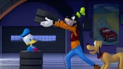 L-R: Donald Duck, Goofy, Pluto