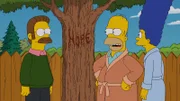 Mein Freund, der Wunderbaum: Ned Flanders (l.), Homer (M.) und Marge (r.) ...