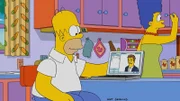 Marge (r.) kann nicht mit ansehen, wie ihr Mann Homer (l.) leidet und knüpft den Kontakt zum Schachmeister Magnus, um ihm zu helfen ...