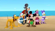 MICKEY MOUSE CLUBHOUSE - "Mickey's Pirate Adventure" - Disney Legend Dick Van Dyke guest stars as Goofy's pirate grandpappy, Captain Goof-Beard, in a special music-filled episode of Disney Junior's Emmy Award-nominated animated series "Mickey Mouse Clubhouse" premiering FRIDAY, OCTOBER 10 (9:00 a.m., ET/PT) on Disney Channel. (Disney Junior) PLUTO, DONALD DUCK, CAPTAIN GOOF-BEARD, MICKEY MOUSE, MINNIE MOUSE, DAISY DUCK
