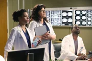 Ein Erdbeben sorgt im Grey Sloan Memorial Hospital für Chaos: Maggie (Kelly McCreary, l.), Callie (Sara Ramirez, M.) und Ethan (Lance Gross, r.) ...