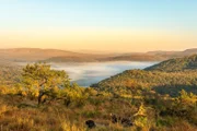 Ein spektakulärer Morgenblick über ein nebliges Tal - Südafrika.
