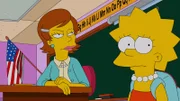 Lisa (r.) leidet in der Schule. Da Miss Hoover wegen einer schweren Depression vom Dienst befreit ist, erhält sie eine Vertretungslehrerin (l.), die sie - anders als alle übrigen Lehrer - tatsächlich nicht leiden kann ...