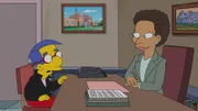 Um bei Lisa landen zu können, holt sich Milhouse (l.) Rat bei der Schulberaterin (r.). Doch wird sie ihm weiterhelfen können?
