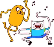 L-R: Jake (John DiMaggio), Finn (Jeremy Shada)