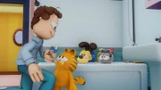 Weil Garfield, Odie und Nermal voller Schlamm sind, heißt es für die drei ab in die Badewanne.