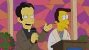 Ganz Springfield ist von einer Bettwanzen-Plage befallen, seitdem sich die Simpsons in New York eine neue Couch gekauft haben. Mit der Plage wachsen auch die Ängste der Bewohner, und sie suchen Trost in der Kirche. Reverend Lovejoy (r.) ist mit der Situation vollkommen überfordert und bekommt Unterstützung von Priester Elijah Hooper (l.) ...