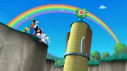 MICKEY MOUSE CLUBHOUSE - "Minnie's Rainbow" - When a rainbow appears over the Clubhouse, Minnie and friends set out to find the pot of gold and the leprechaun who guards it at the rainbow's end.  Pete the Leprechaun tries to stop the Sensational Six from finding his gold, but when he misplaces his pot, the gang, along with viewers at home, helps him find it, on Playhouse Disney's "Mickey Mouse Clubhouse," SATURDAY, MARCH 7 (9:00-9:30 a.m. ET/PT).  (DISNEY CHANNEL) PLUTO, GOOFY, MICKEY MOUSE, MINNIE MOUSE, DAISY DUCK, DONALD DUCK