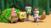 L-R: Patrick, SpongeBob, Squidward, Sandy