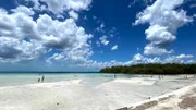 An der "Playa Larga" im Süden der Insel: Der "Lange Strand" macht seinem Namen alle Ehre, vier Kilometer weißer, von Palmen gesäumter Sand. Dieser Teil der kubanischen Küste gilt auch als Taucherparadies.