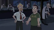 PHINEAS & FERB - "Night of the Living Pharmacists" - In this "Night of the Living Dead"-inspired special, Doofenshmirtz's latest "-inator" accidentally turns the citizens of Danville into contagious Doof-zombies who run rampant all over town. Agent P and the kids must work together to save Danville and avoid becoming Doof-zombies themselves. This episode of "Phineas and Ferb" airs Saturday, October 4 (8:00 PM ET/PT), on Disney Channel. (Disney XD) SHAUN, ED