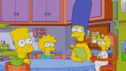 (v.l.n.r.) Bart; Lisa; Marge; Maggie